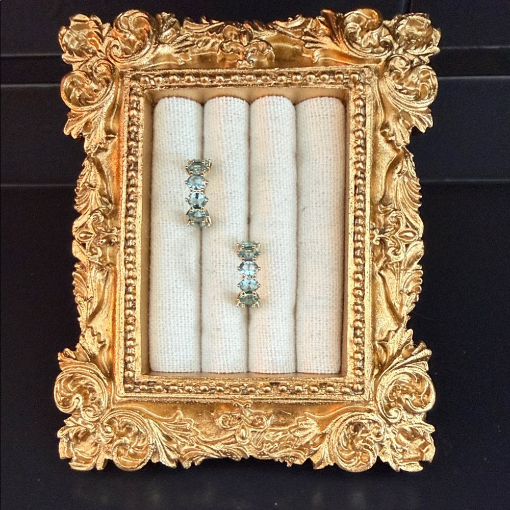 Kendra Scott Cailin Gold Huggie Earrings in Aqua Crystal